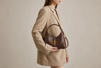 Ella Crescent Brown Handbag